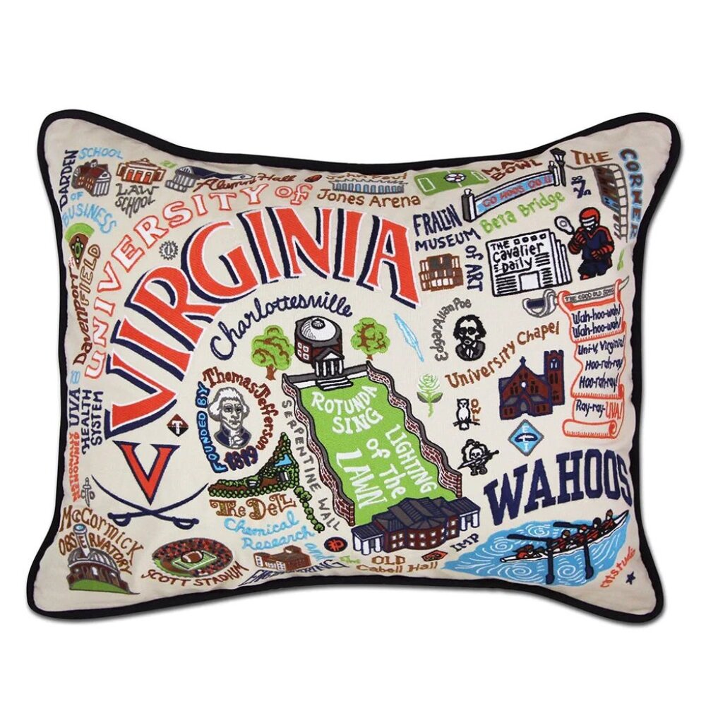 NEW NWT University of Virginia UVA Pillow by Catstudio $216